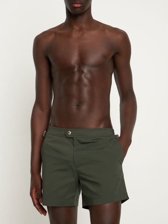 Tom Ford: Shorts mare in popeline con piping - Clover - men_1 | Luisa Via Roma