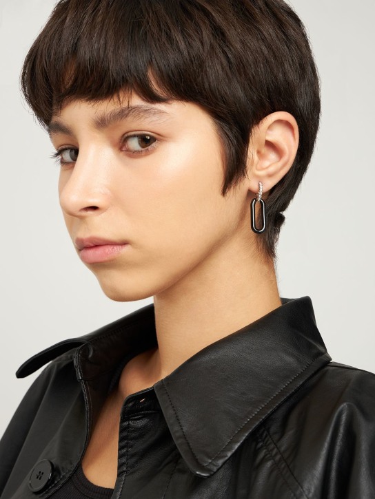 Tory Burch: Roxanne link earrings - Black - women_1 | Luisa Via Roma
