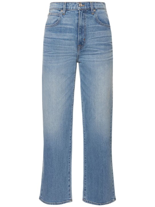 Slvrlake: Jeans dritti cropped London - Celeste - women_0 | Luisa Via Roma