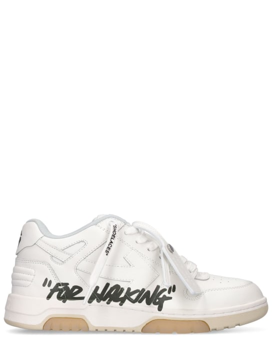 Off-White: 30mm Out of Office leather sneakers - Weiß/Schwarz - women_0 | Luisa Via Roma