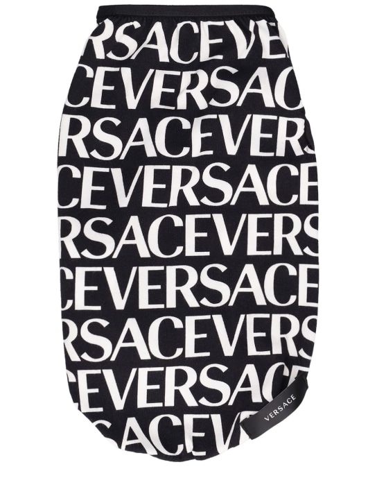 Versace: T-shirt per cani Versace on Repeat - Nero/Bianco - women_0 | Luisa Via Roma