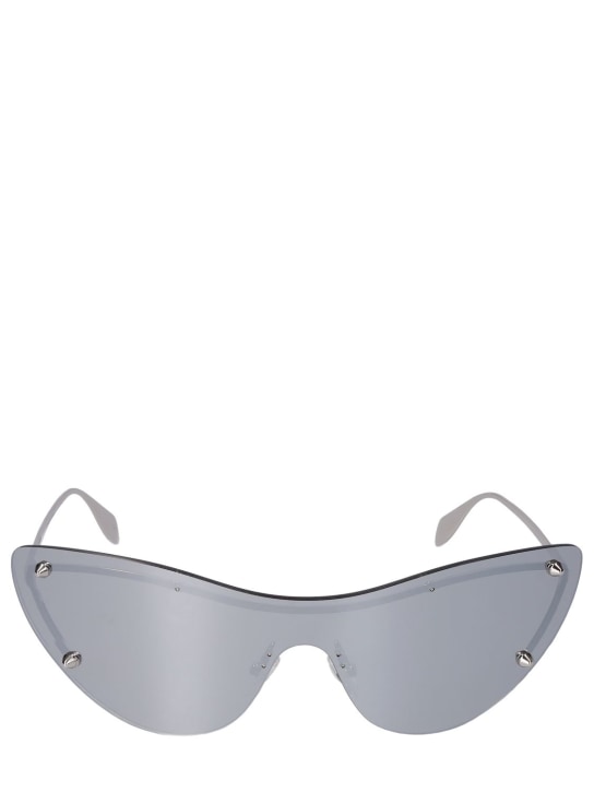 Alexander McQueen: AM0413S metal sunglasses - Silver - women_0 | Luisa Via Roma