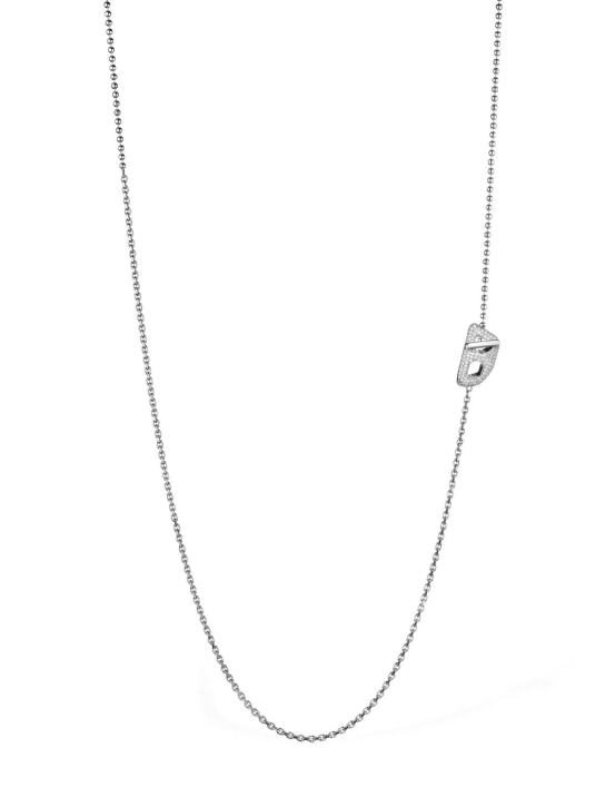 EÉRA: Stone 18kt gold & diamond long necklace - Silver - women_1 | Luisa Via Roma