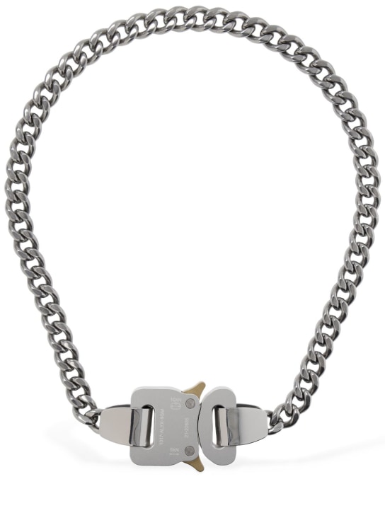 1017 Alyx 9sm: Buckle chain necklace - Silver - women_0 | Luisa Via Roma
