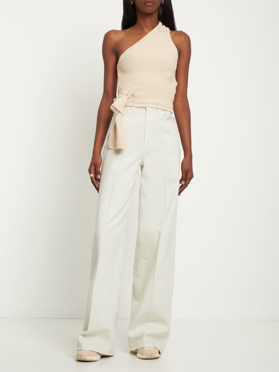 Made In Tomboy: Margherita cotton denim wide jeans - White - women_1 | Luisa Via Roma