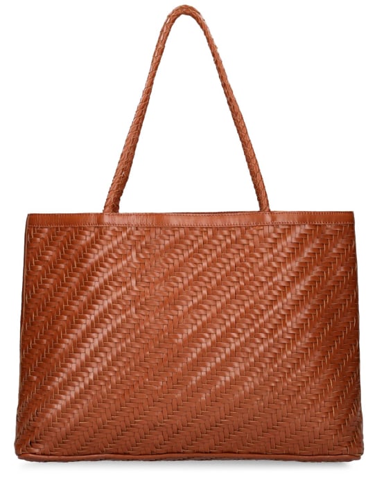 Bembien: Gabrielle handwoven leather shoulder bag - Sienna - women_0 | Luisa Via Roma