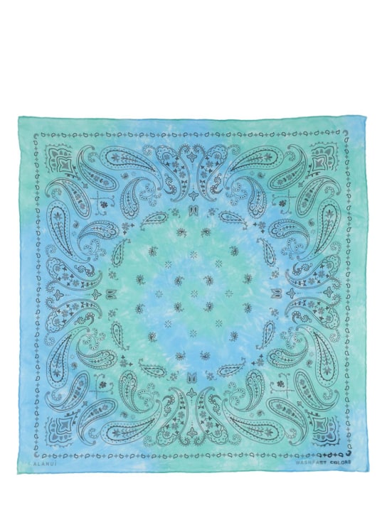 Alanui: Tie dye cotton bandana - Green/Blue - women_0 | Luisa Via Roma