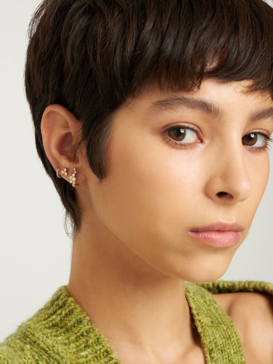 Maria Black: 6mm Lamarr 14kt & diamond mono earring - Gold/Crystal - women_1 | Luisa Via Roma