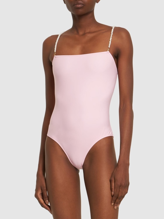 Dolla Paris: Lola one piece swimsuit w/beaded straps - Pink - women_1 | Luisa Via Roma