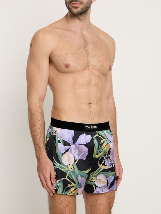 Tom Ford: Bold Orchid silk blend boxer shorts - Lavender - men_1 | Luisa Via Roma