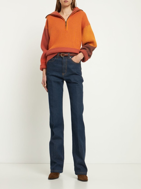Nagnata: Hinterland zip knit sweater - Orange - women_1 | Luisa Via Roma