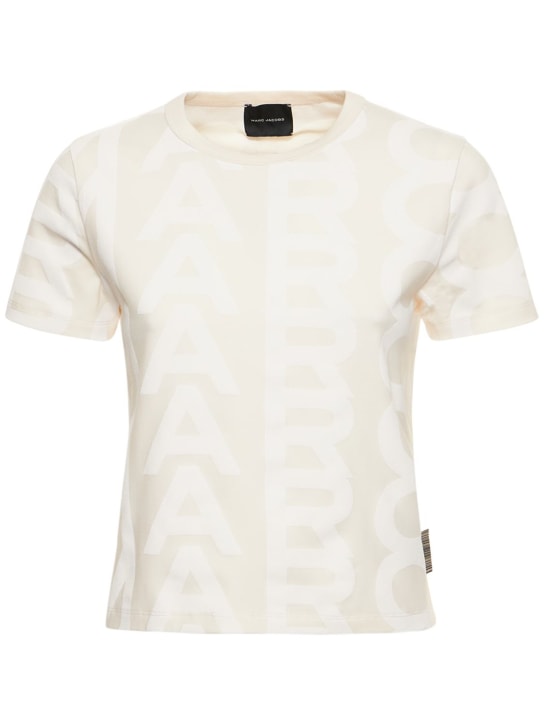 Marc Jacobs: Baby Tee 모노그램 코튼 티셔츠 - 화이트 - women_0 | Luisa Via Roma