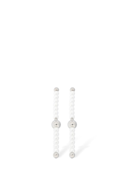 Y/PROJECT: Bead Branch faux pearl earrings - White/Silver - men_1 | Luisa Via Roma