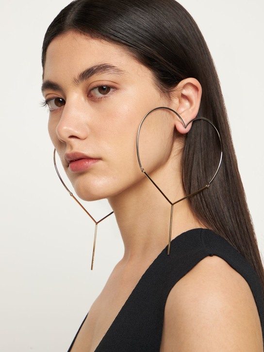 Y/PROJECT: Maxi Y heart earrings - Gold/Silver - women_1 | Luisa Via Roma