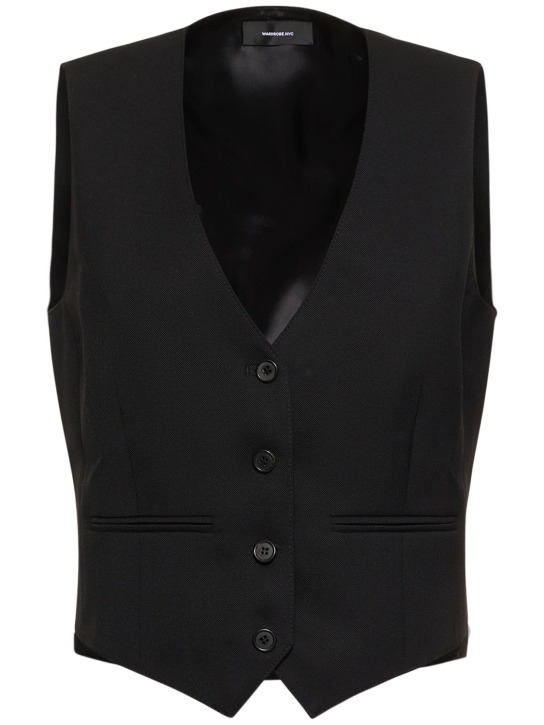 Wardrobe.nyc: Wool waistcoat - Black - women_0 | Luisa Via Roma