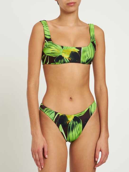 Louisa Ballou: Slip bikini Scoop stampati - Verde/Multi - women_1 | Luisa Via Roma
