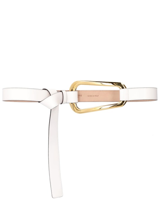 Michael Kors Collection: Cintura in pelle con tirante 40mm - Bianco - women_0 | Luisa Via Roma