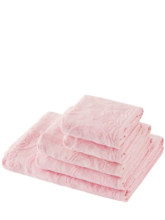 Dolce&Gabbana: Set of 5 cotton jacquard towels - 핑크 - ecraft_0 | Luisa Via Roma