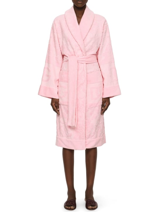Dolce&Gabbana: Cotton jacquard bathrobe - Rosa - women_1 | Luisa Via Roma