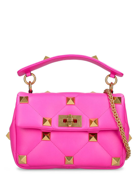 Valentino Garavani: Medium Roman Stud shoulder bag - Pink - women_0 | Luisa Via Roma