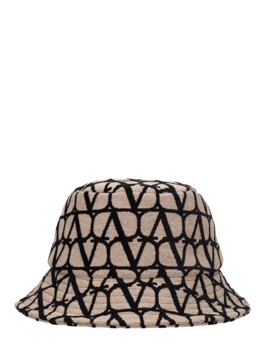 Valentino Garavani: Vlogo monogram bucket hat - Beige/Black - women_0 | Luisa Via Roma