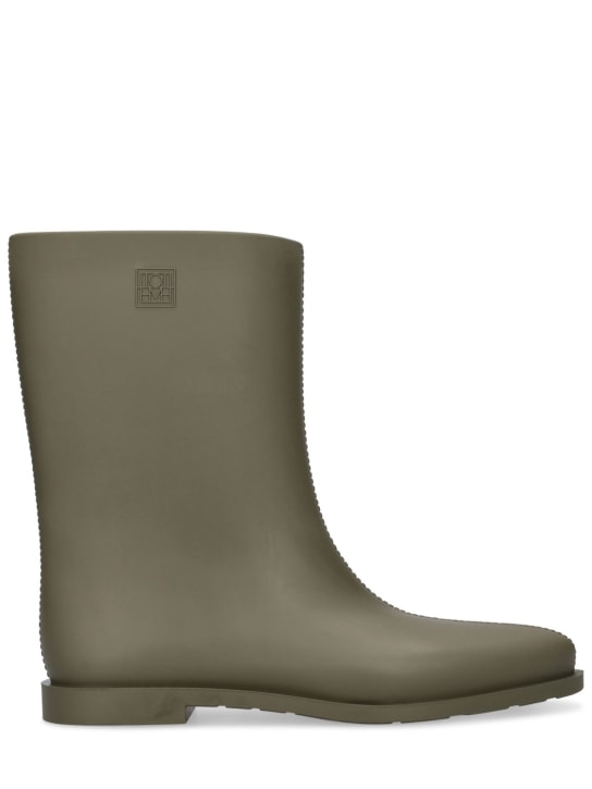Toteme: 10mm The Rain rubber boots - Khaki Green - women_0 | Luisa Via Roma