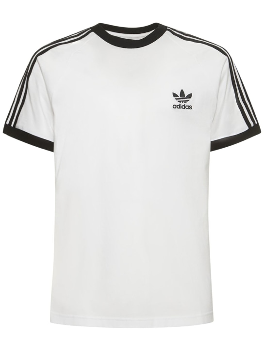 adidas Originals: T-shirt 3-Stripes in cotone - Bianco - men_0 | Luisa Via Roma