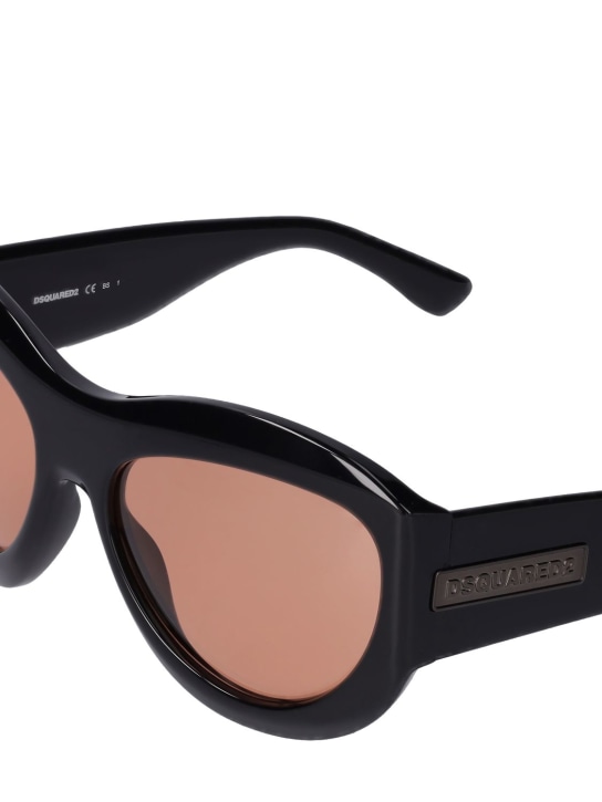 Dsquared2: D2 oval acetate sunglasses - Black/Orange - women_1 | Luisa Via Roma
