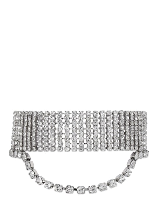 Jimmy Choo: Saeda crystal mesh bracelet - Silver - women_0 | Luisa Via Roma