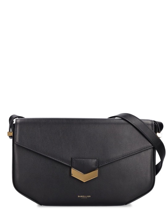 DeMellier: Midi London leather shoulder bag - Black - women_0 | Luisa Via Roma