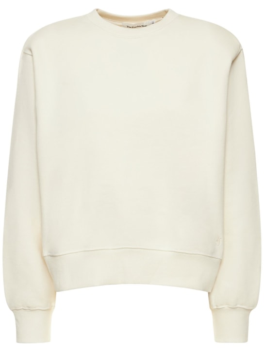 The Frankie Shop: Vanessa cotton jersey sweatshirt - White - women_0 | Luisa Via Roma