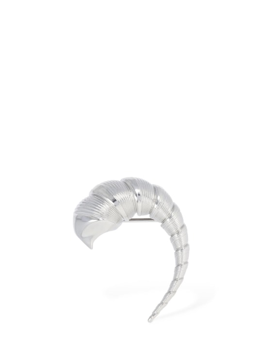 Courreges: Shell shape mono ear cuff - Silver - men_0 | Luisa Via Roma