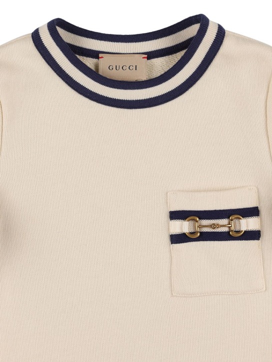 Gucci: Robe en coton - White/Multi - kids-girls_1 | Luisa Via Roma