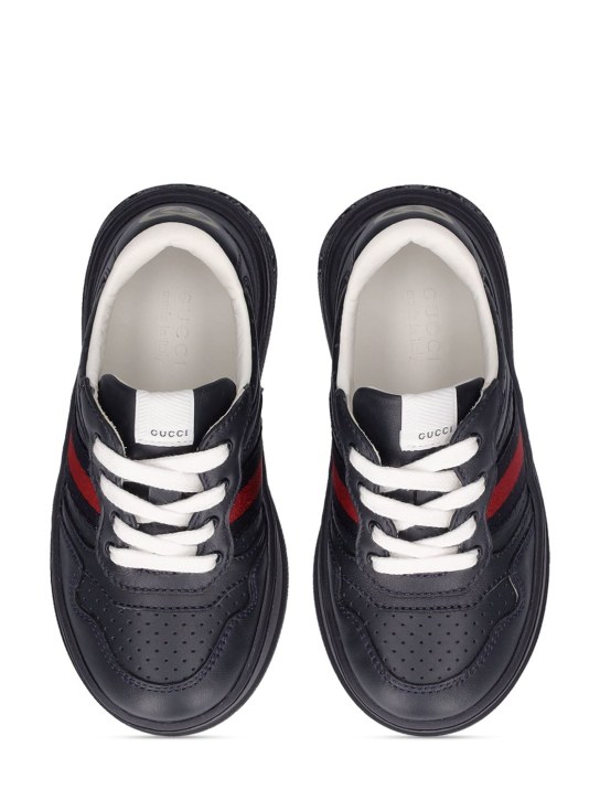 Gucci: Leather sneakers - Navy - kids-girls_1 | Luisa Via Roma