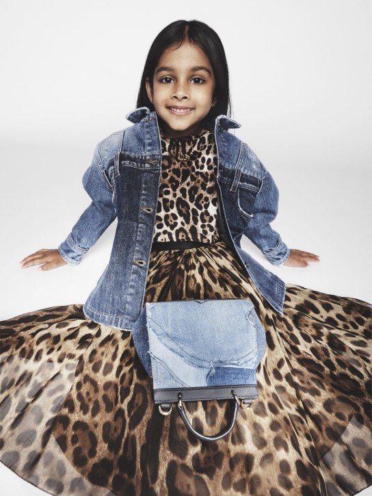 Dolce&Gabbana: Printed silk chiffon midi skirt - Brown/Black - kids-girls_1 | Luisa Via Roma