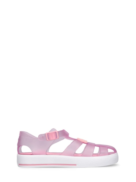 Dolce&Gabbana: Logo jelly sandals - Pink/White - kids-girls_0 | Luisa Via Roma