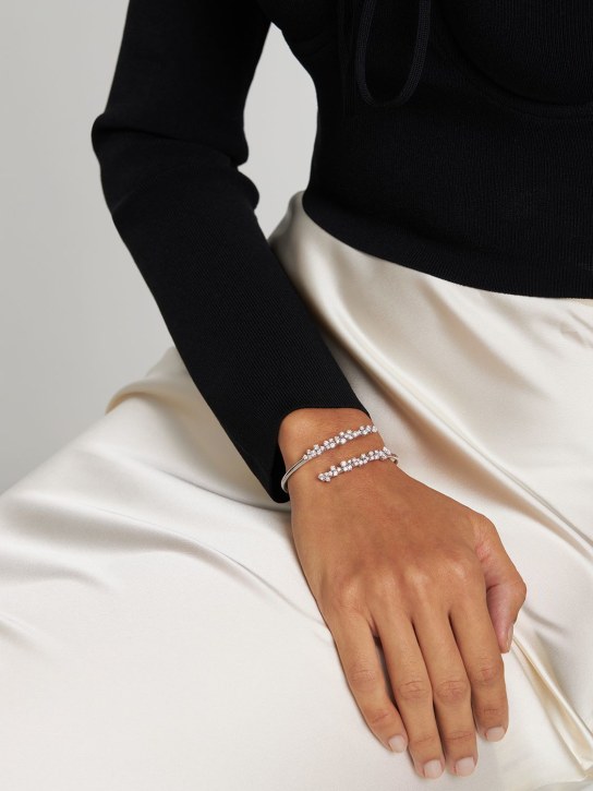 Damiani: Mimosa Flexi 18kt Gold & diamond bracele - Silver/Diamond - women_1 | Luisa Via Roma