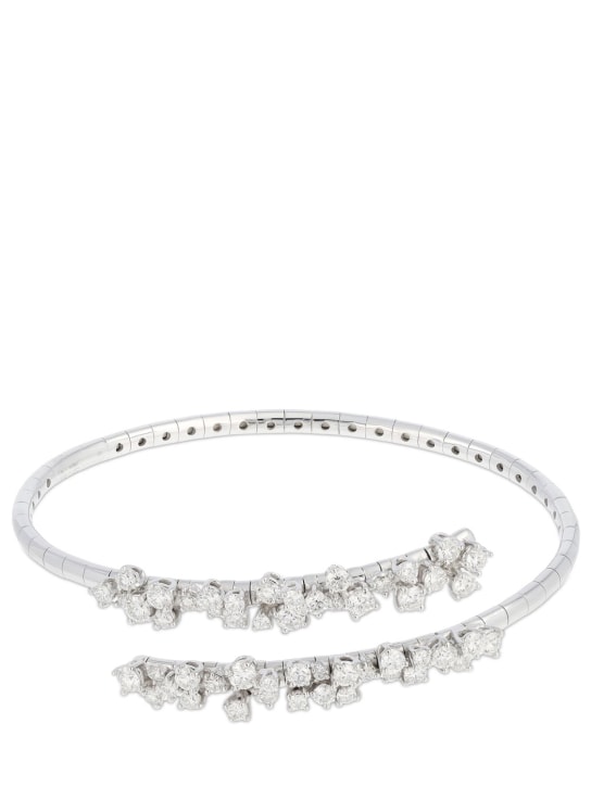 Damiani: Mimosa Flexi 18kt Gold & diamond bracele - Silver/Diamond - women_0 | Luisa Via Roma