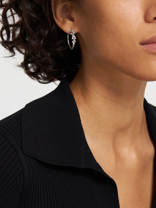 Damiani: Mimosa Flexi 18kt gold & diamond earring - Silver/Diamond - women_1 | Luisa Via Roma
