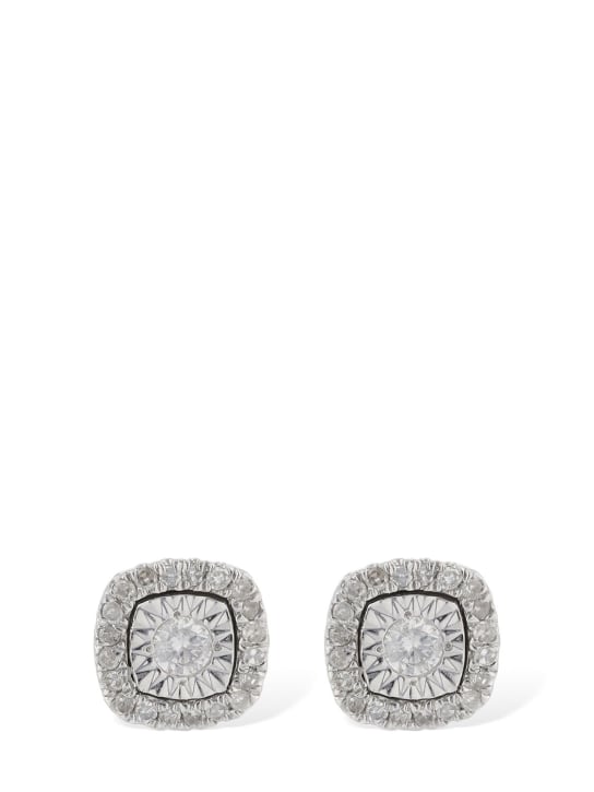 Bliss: Boucles d'oreilles en diamants et or 18 K Rugiada - Silver/Diamond - women_0 | Luisa Via Roma
