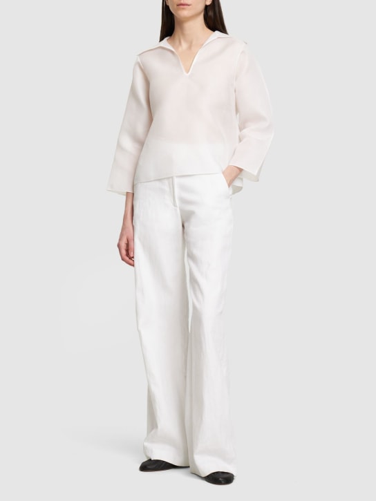 Tory Burch: Cotton silk gazar tunic shirt - White - women_1 | Luisa Via Roma