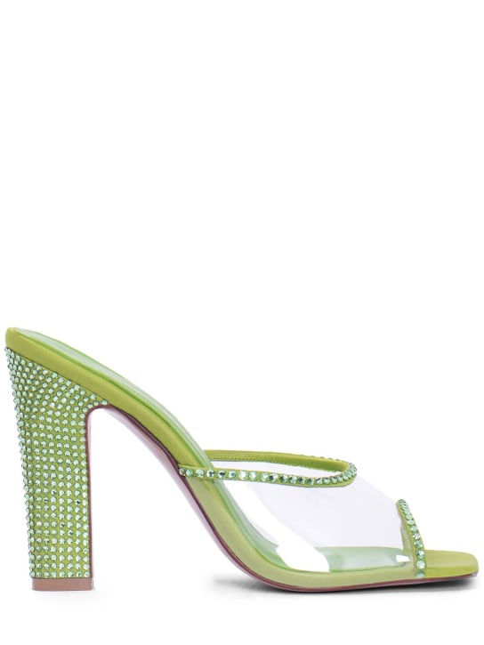Andrea Wazen: 90毫米Gloria PVC&水晶穆勒鞋 - 绿色 - women_0 | Luisa Via Roma