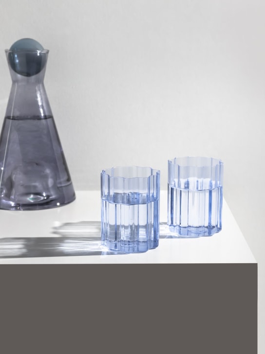 FAZEEK: Set of 2 Wave glasses - Blue - ecraft_1 | Luisa Via Roma