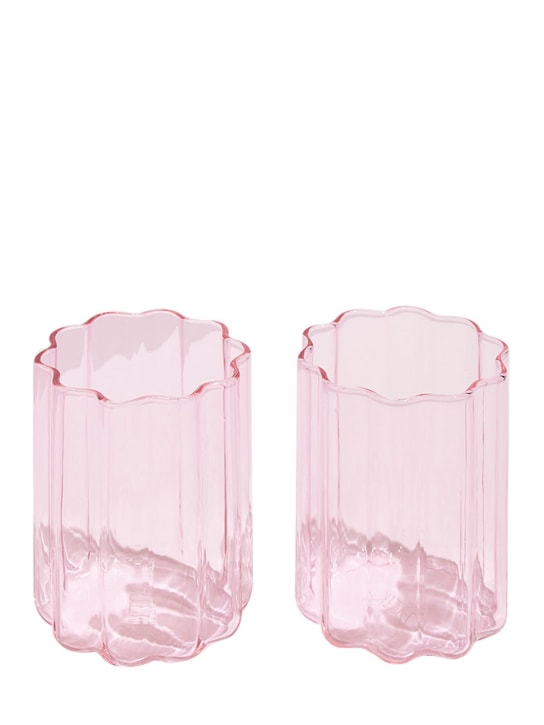 FAZEEK: Set of 2 Wave glasses - Pink - ecraft_0 | Luisa Via Roma