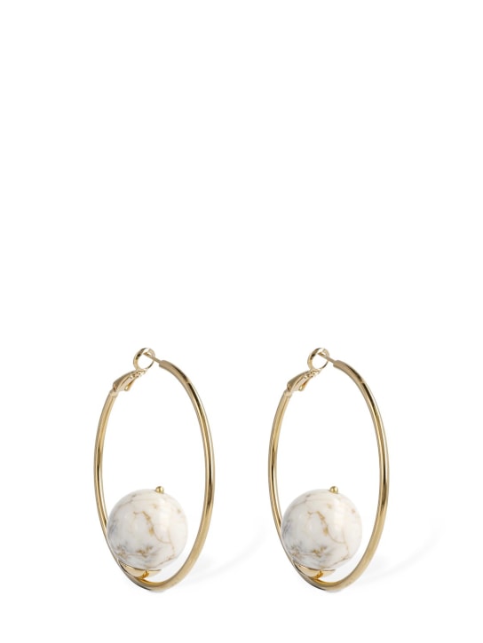 Destree: Sonia large hoop earrings - Gold/White - women_0 | Luisa Via Roma