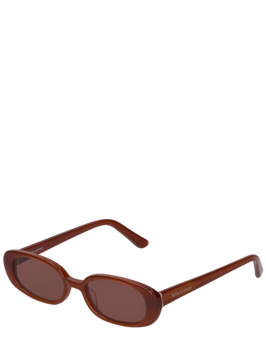 Velvet Canyon: Velvetines oval acetate sunglasses - Chocolate/Brown - men_1 | Luisa Via Roma