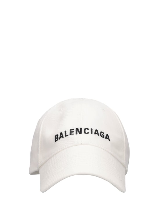 Balenciaga: Cotton cap - 화이트/블랙 - kids-boys_0 | Luisa Via Roma