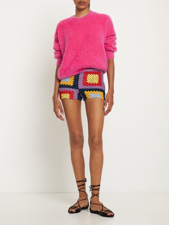 Marni: Short en crochet de coton - Multicolore - women_1 | Luisa Via Roma