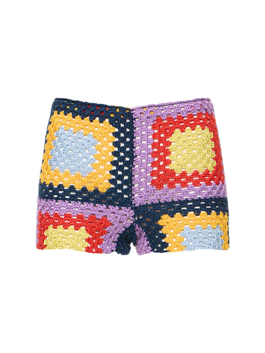 Marni: Short en crochet de coton - Multicolore - women_0 | Luisa Via Roma