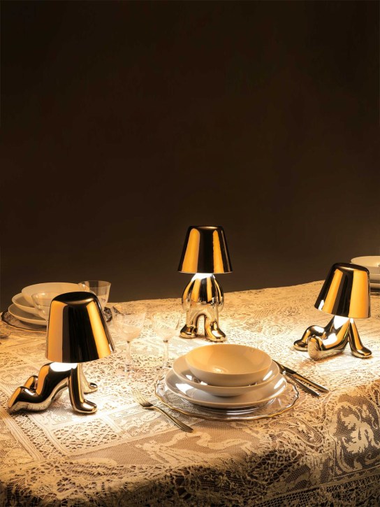 Qeeboo: Golden Brothers Tom table lamp - Gold - ecraft_1 | Luisa Via Roma
